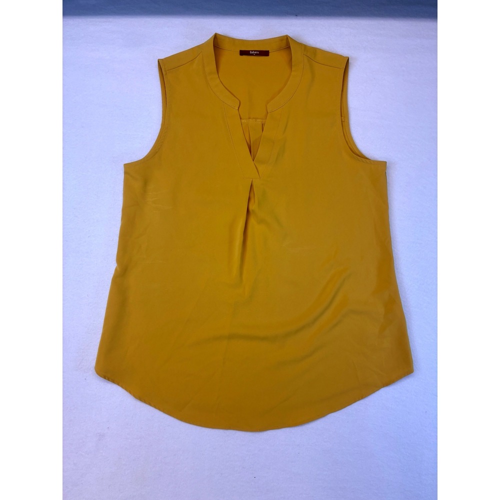 Gaharu Modern Sleeveless Blouse Office Siren Minimalist Pleated - Medium Yellow